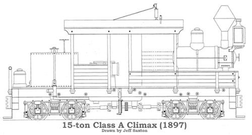 15-ton Class A Climax (1897) Drawn by Jeff Saxton